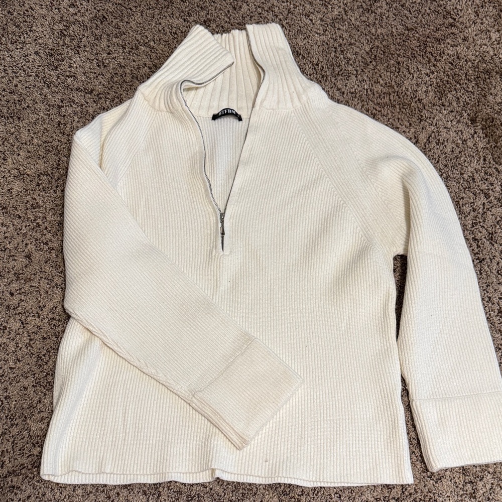 Amazon Cream Cowl Neck Sweater